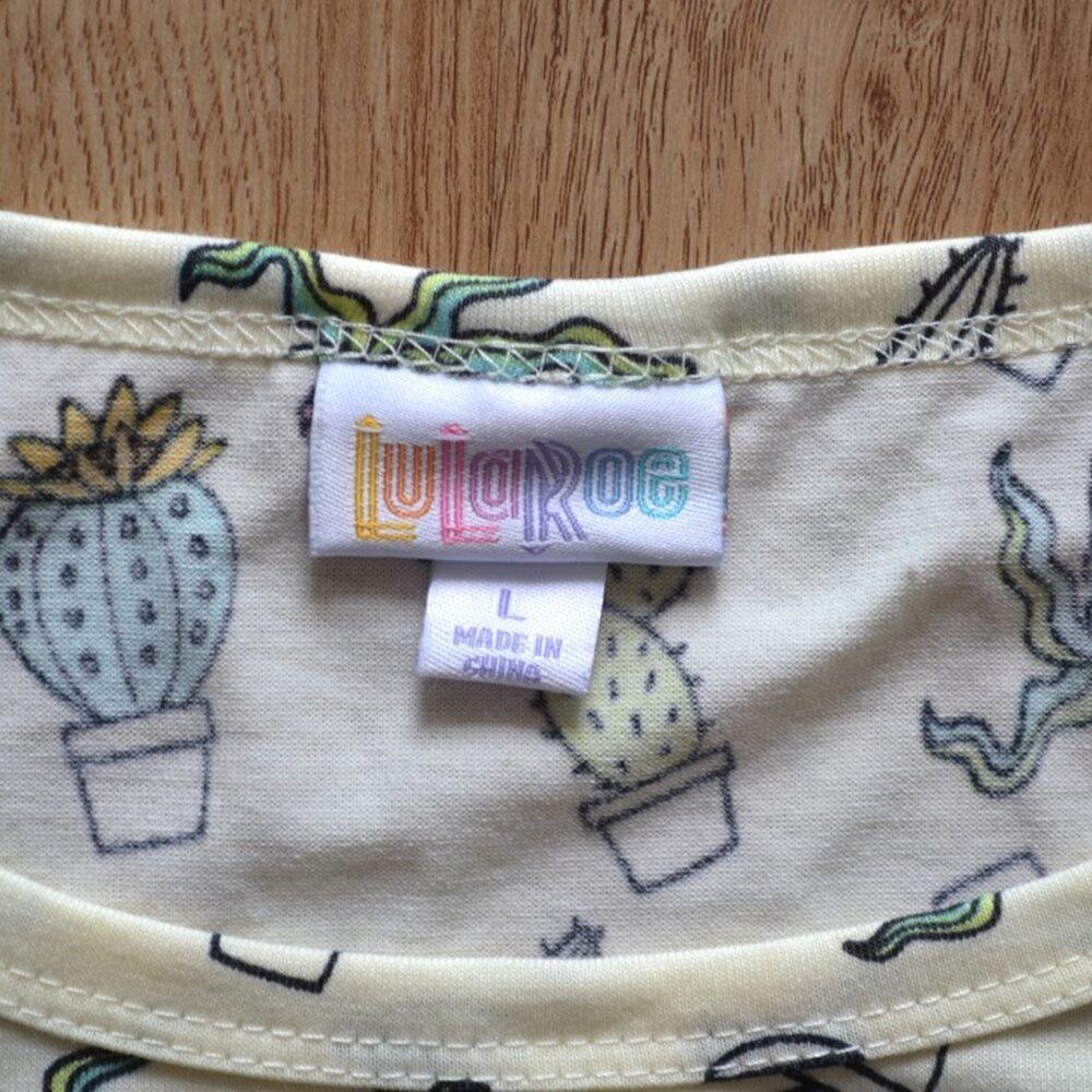 LuLaRoe Cactus Tee Size L - Picture 2 of 4